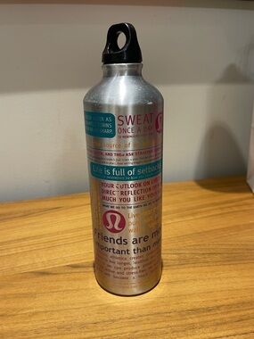 lululemon athletica Silver Bottle with Pink, Teal & Orange Accents